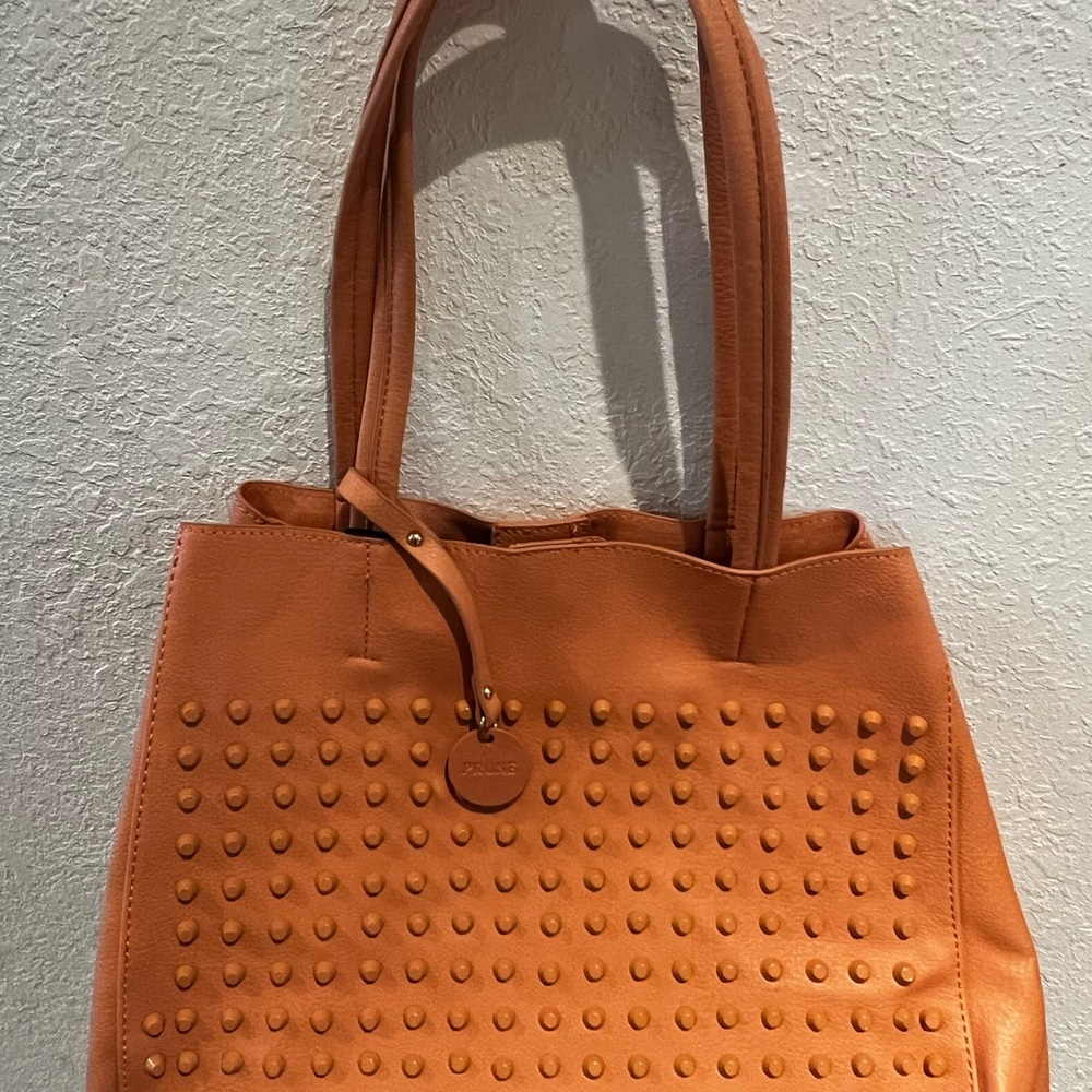 Prune Orange Studded Tote Bag - Picture 6 of 15